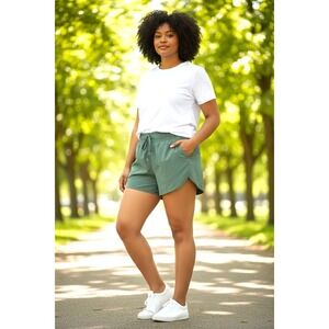(F-155)All In Motion Green Athletic Shorts XXL Women's Running Gym Activewear Po